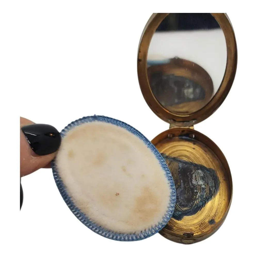 Vintage Order Eastern Star Powder Compact with Mirror OES Rhinestone Freemason